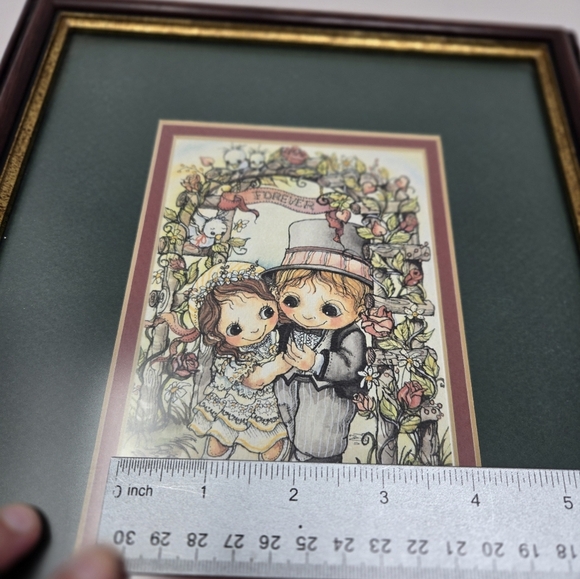 Vtg Jody Bergman Framed Forever Print Whatssoever Things Are Pure Bride & Groom - Picture 10 of 10